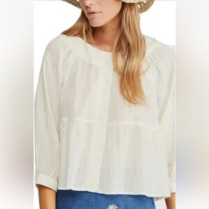 Free people We the Free ivory boho sea to shore peasant top